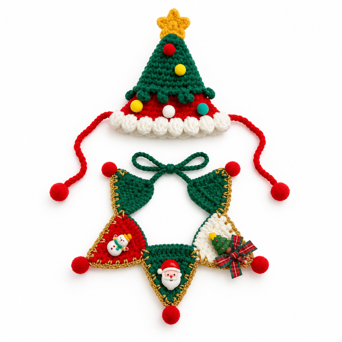 Star-Top Tree Hat & Collar Set - Charm Star