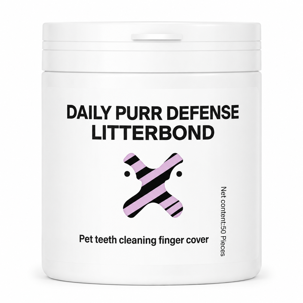 LitterBond PurrWipes Dental Finger Wipes 50 ct on white background