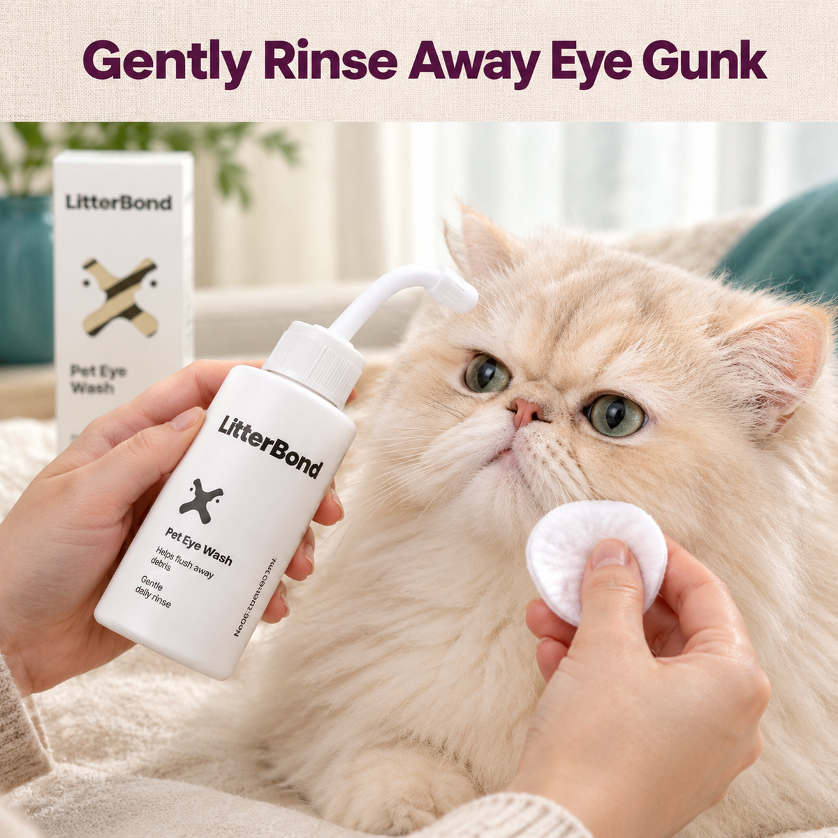 LitterBond Eye Wash 60 ml - how it helps