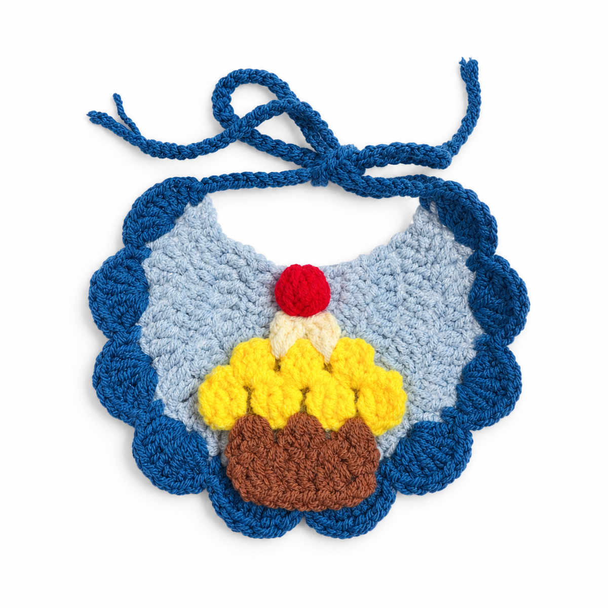 Crochet Hat & Bib Options - Blue Cupcake Bib