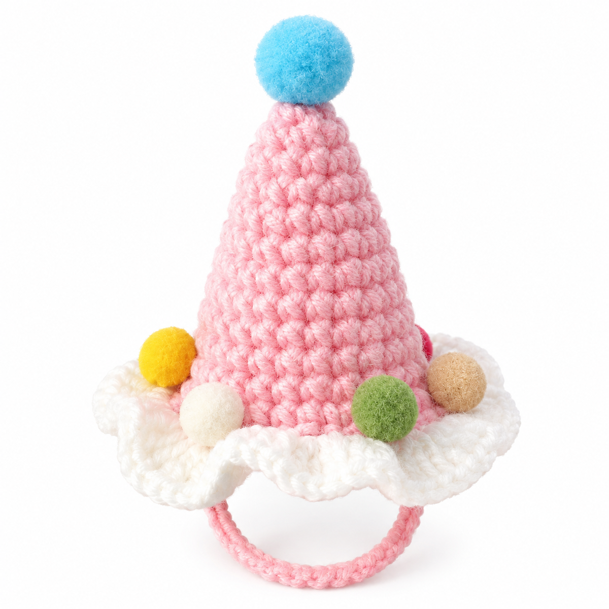 Pastel Pom-Pom Party Hat - Pink