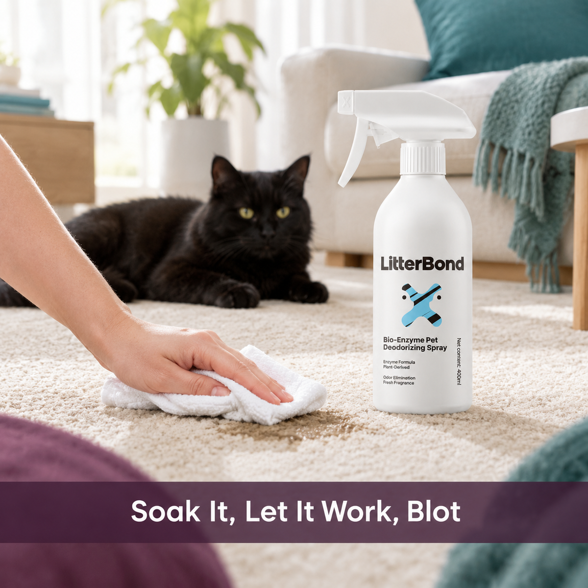 LitterBond Urine Odor Eliminator 400 ml / 100 ml - easy to use