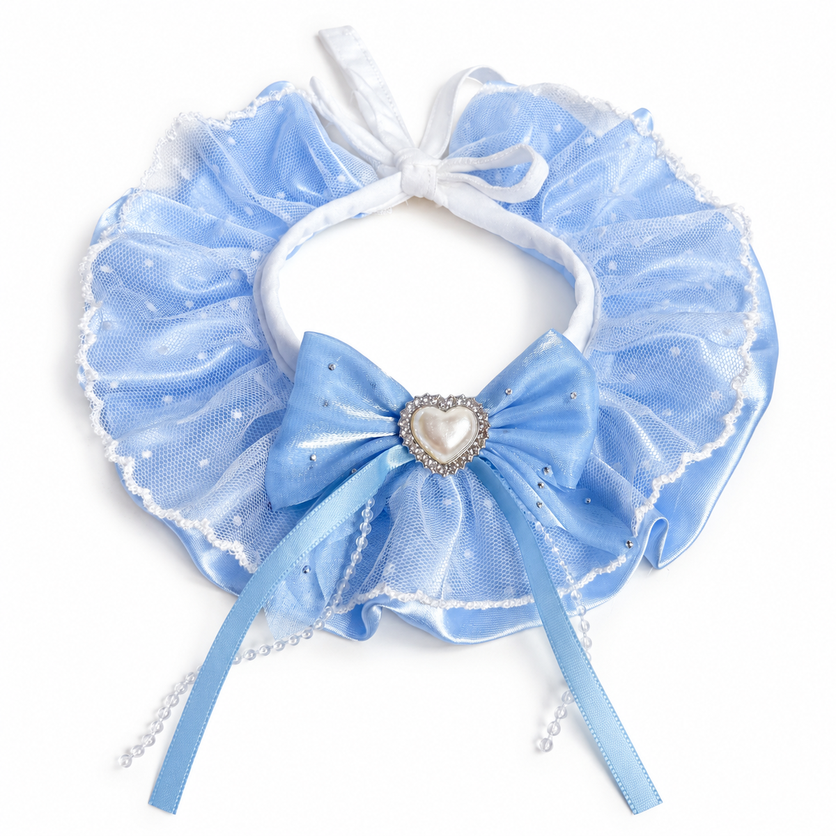 Pastel Fairy Satin Ruffle Bib - Blue Fairy