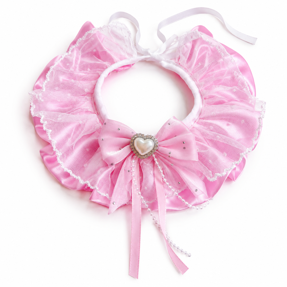 Pastel Fairy Satin Ruffle Bib - Pink Fairy
