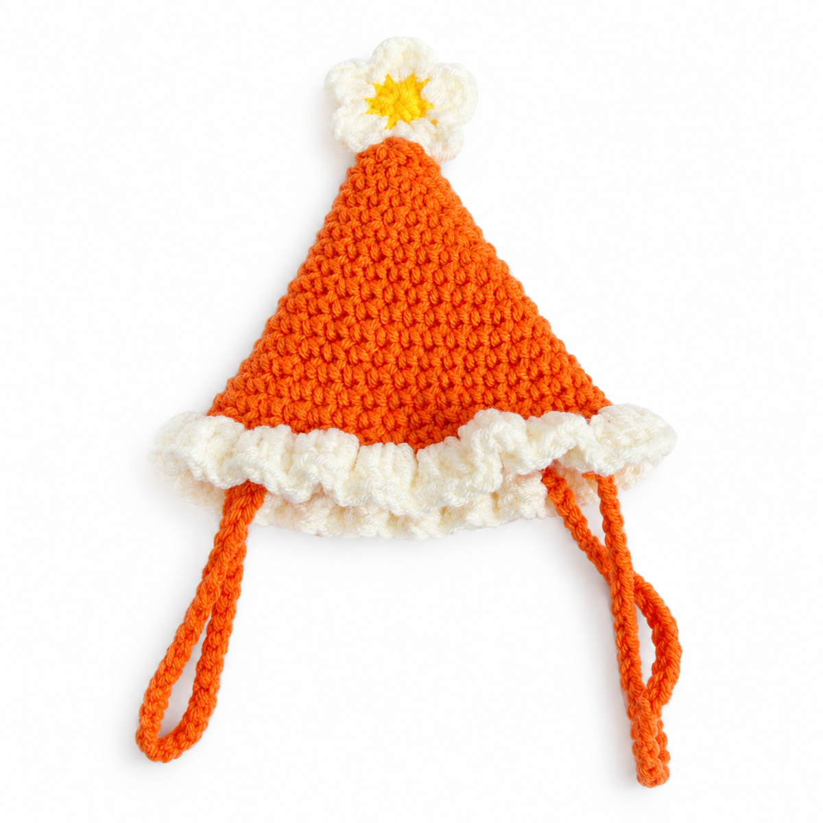 Flower Party Hat & Collar Options - Orange & White Flower Hat