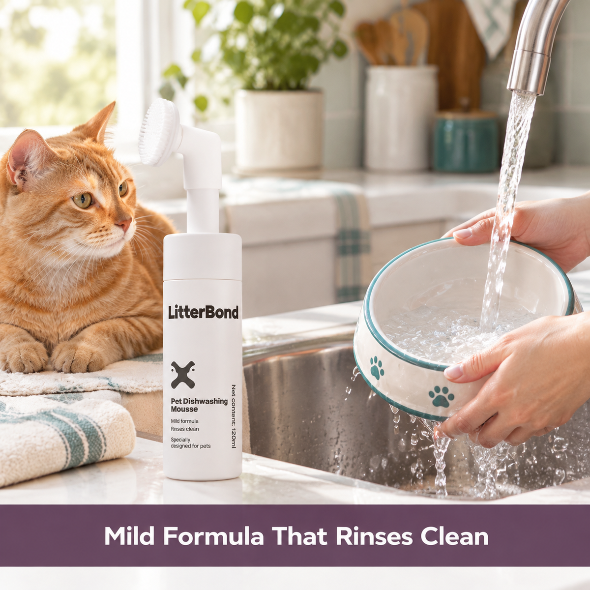 LitterBond Bowl Cleaner Mousse 120 ml - easy to use