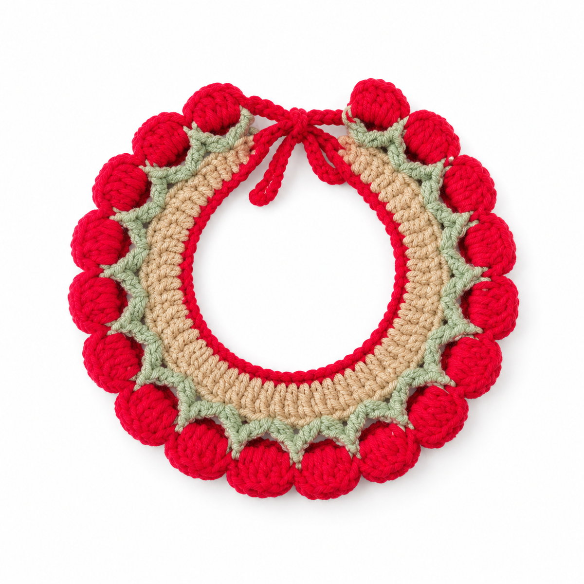 Red Tulip Crochet Collar - Red Tulip