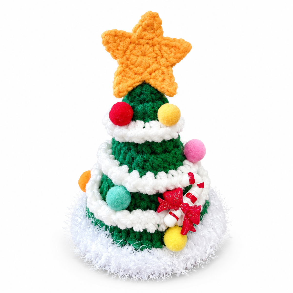 Chunky Knit Christmas Tree Hat - Green Star Tree