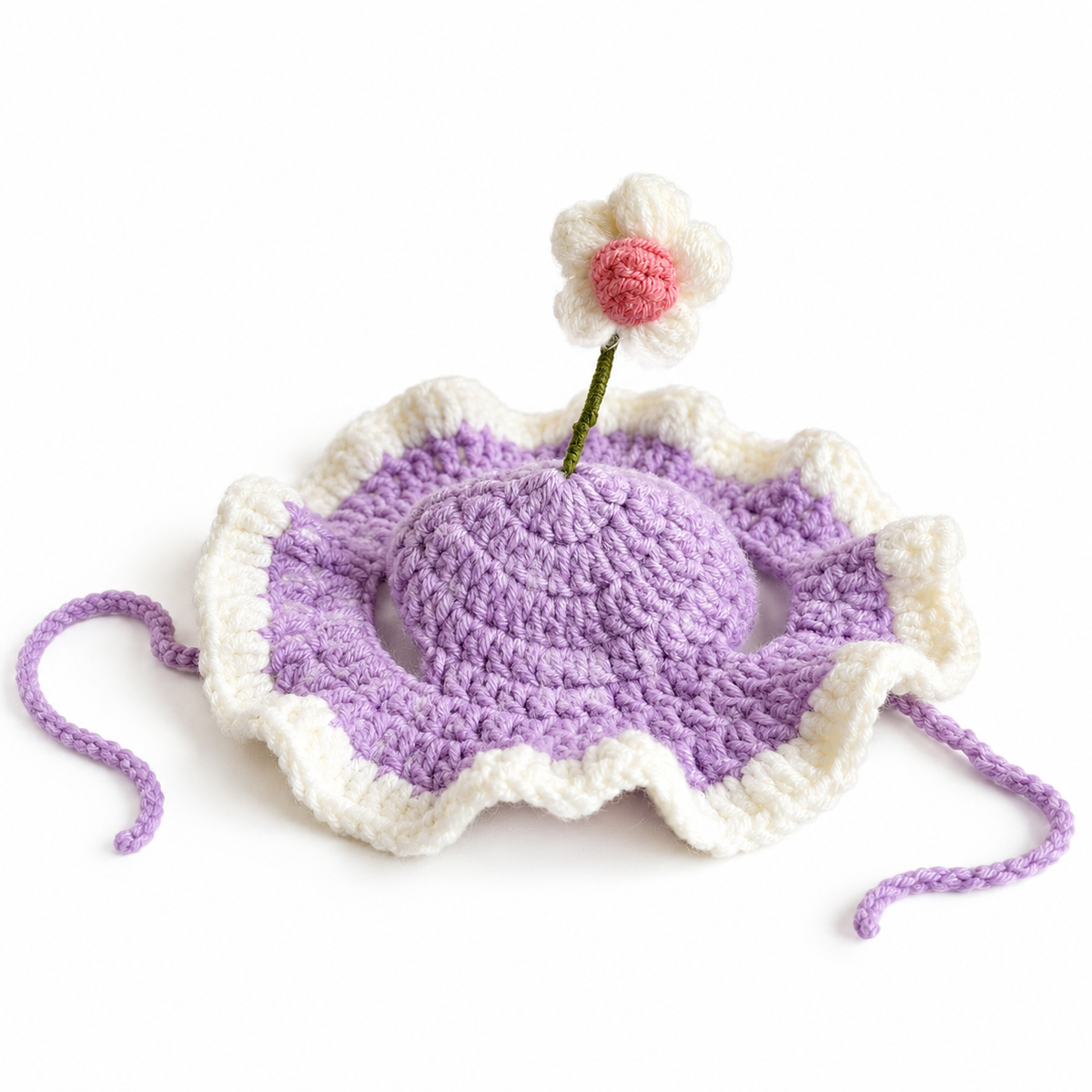 Fruit & Friends Ruffle Hat - Lilac Flower Sprout