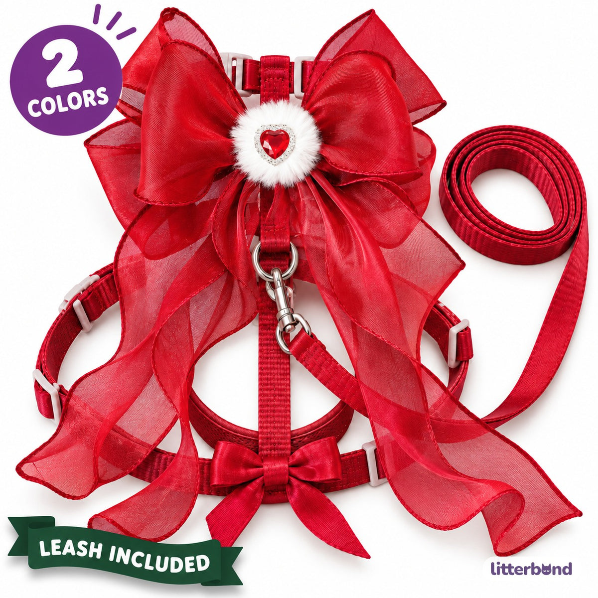 Sheer Ribbon Bow Harness Set