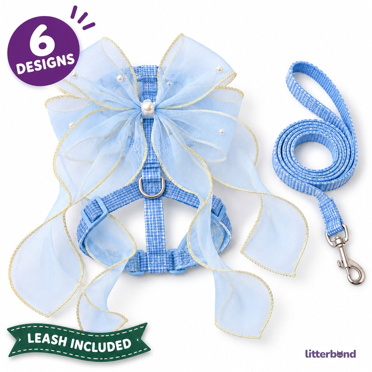 Sheer Bow Ribbon Walking Harness