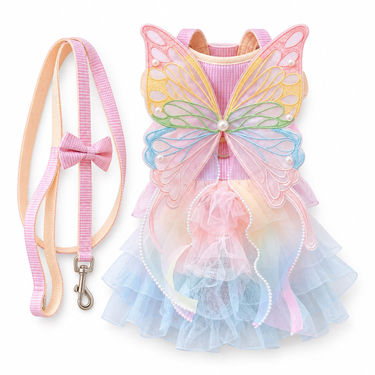 Pastel Butterfly Dress Harness Set - Dreamy Butterfly Tulle Dress