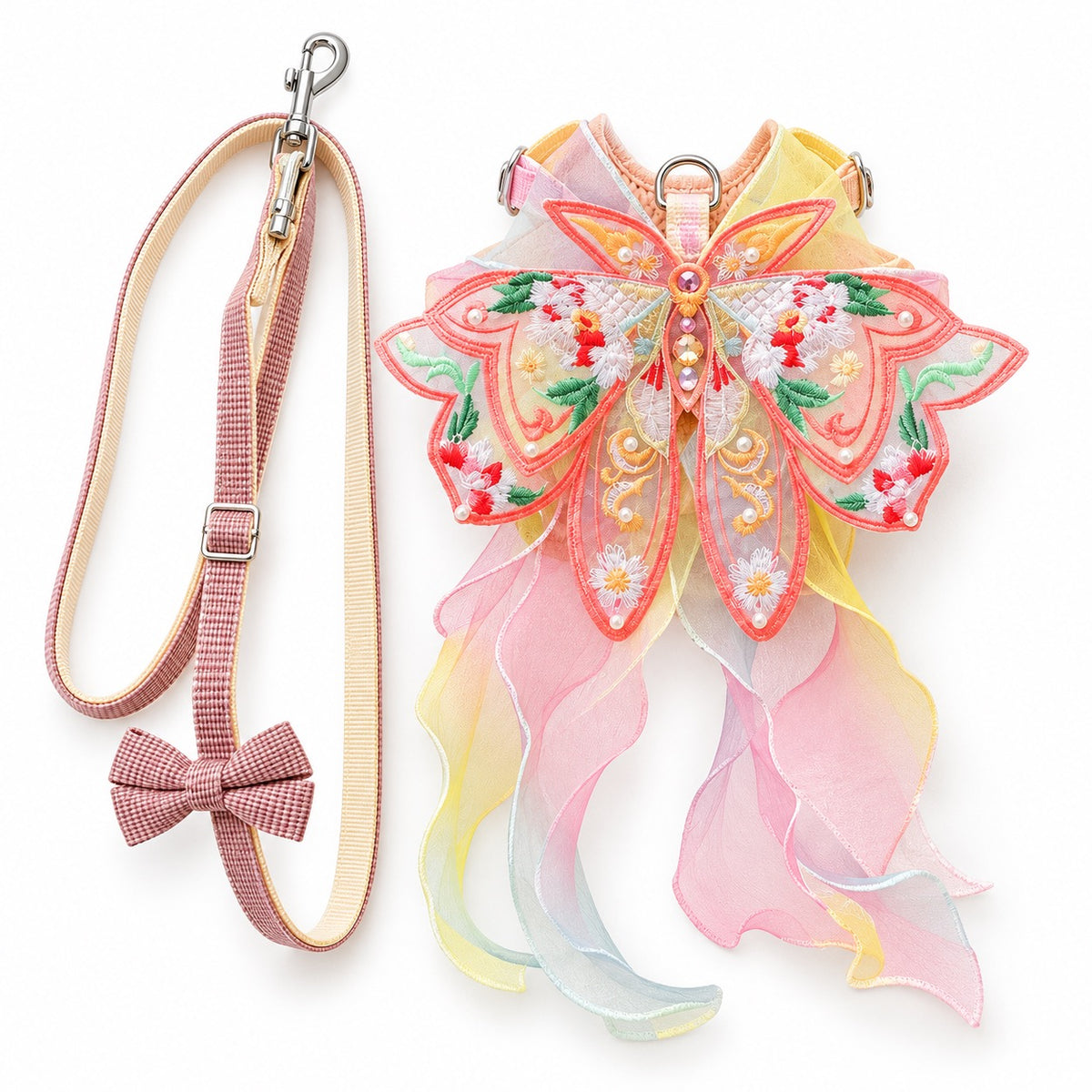 Pastel Butterfly Dress Harness Set - Butterfly Garden Orange