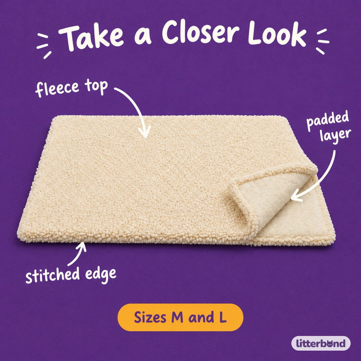 Padded Fleece Nap Mat - close-up of the fleece and padding