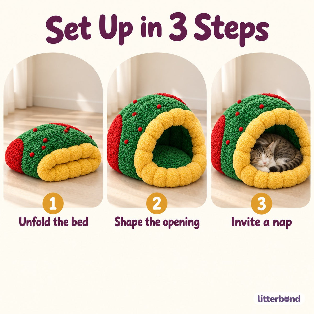 Christmas Green Hideaway Bed - how to use it