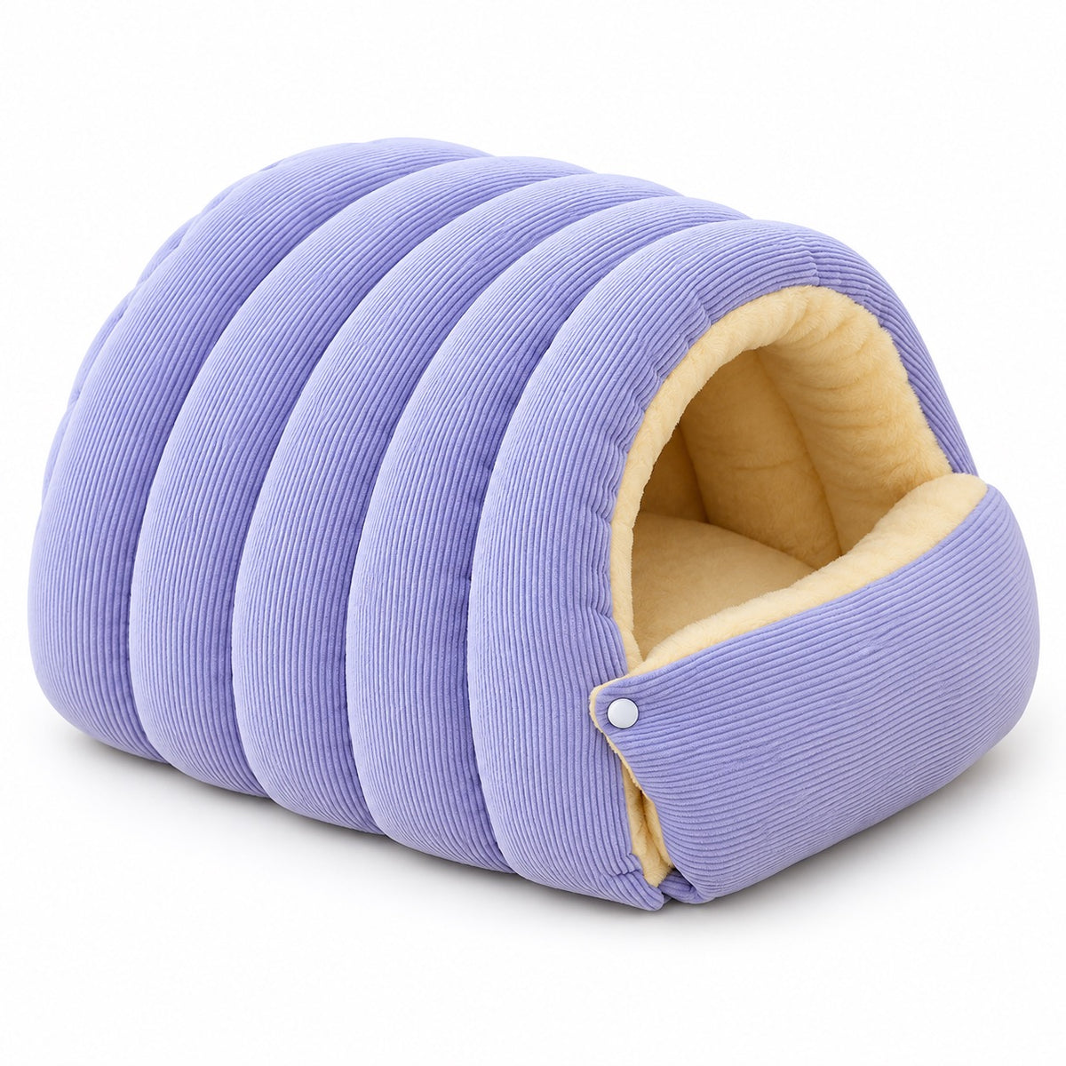Ribbed Cat-Ear Cave Bed - Lavender Ribbed Cave