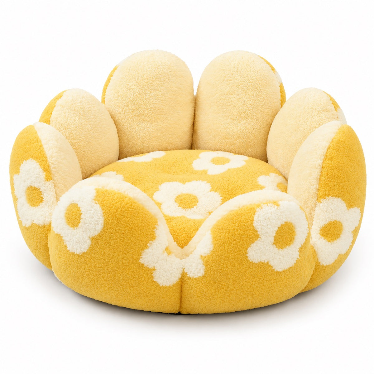 Raised Scallop Donut Bed - Yellow Daisy