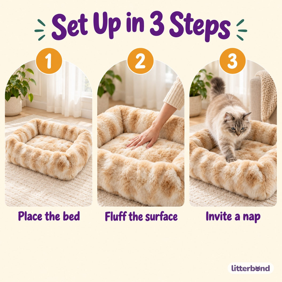 Plush Raised Sofa Bed for Cat Naps - how to use it