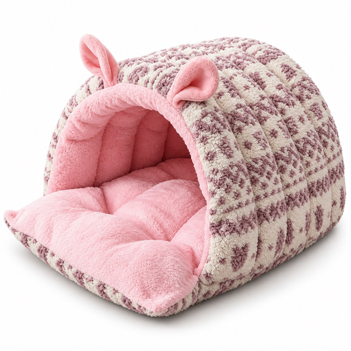 Animal Ear Cave Bed for Naps - Pink Rabbit