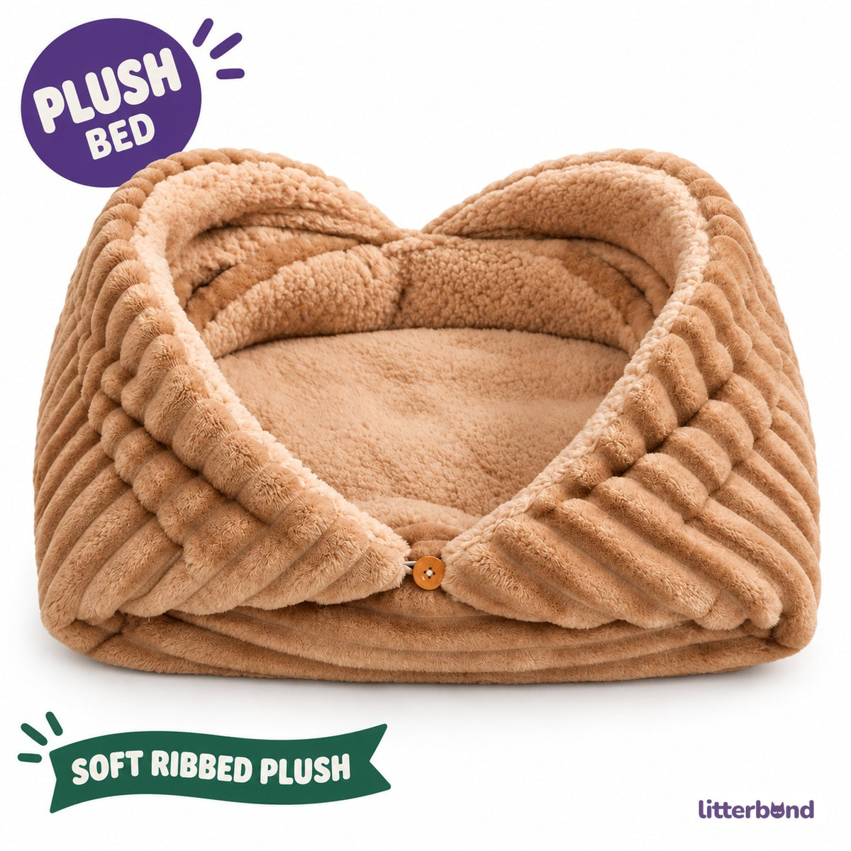 Ribbed Envelope Cat Cave Bed