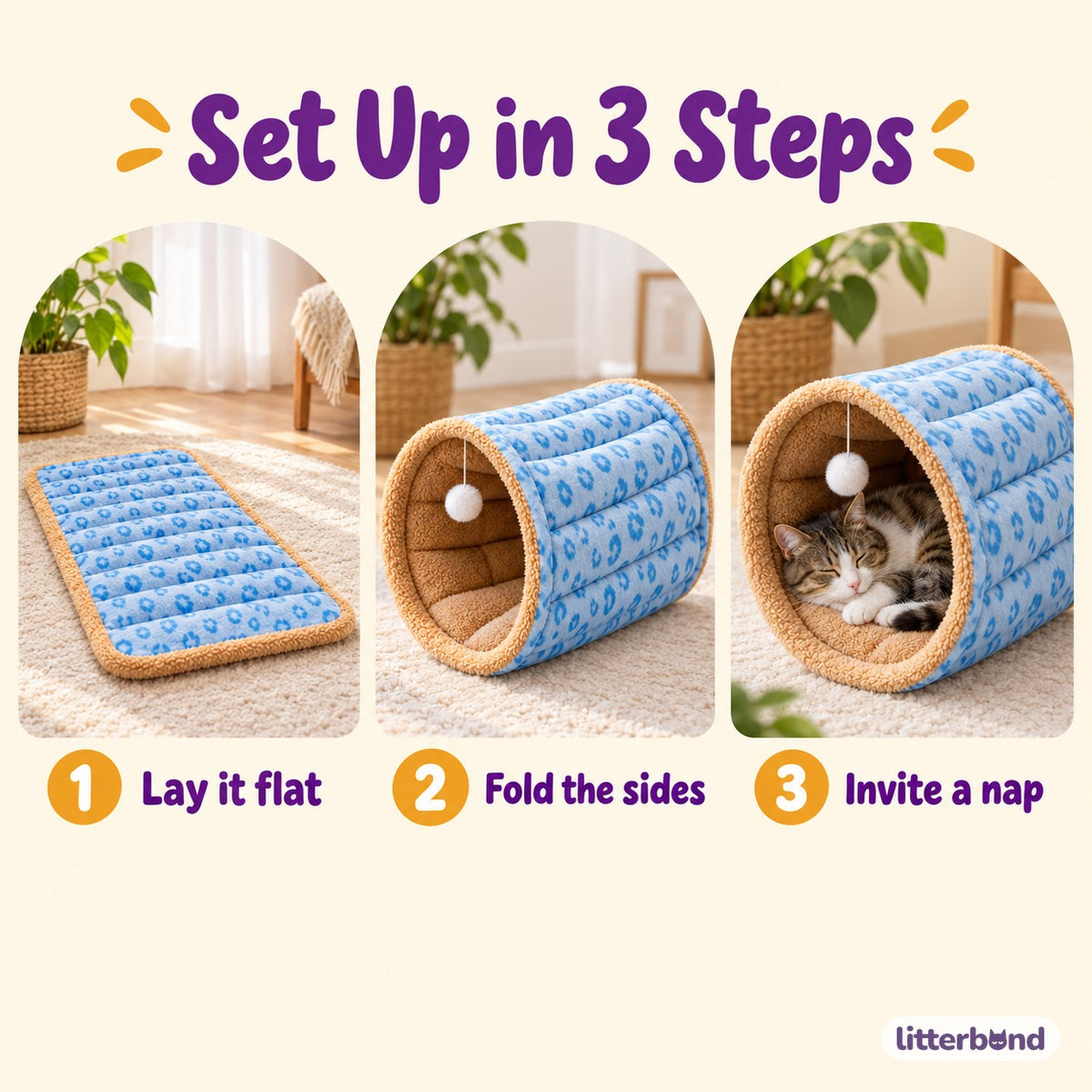 Convertible Tunnel Mat Bed for Napping - how to use it