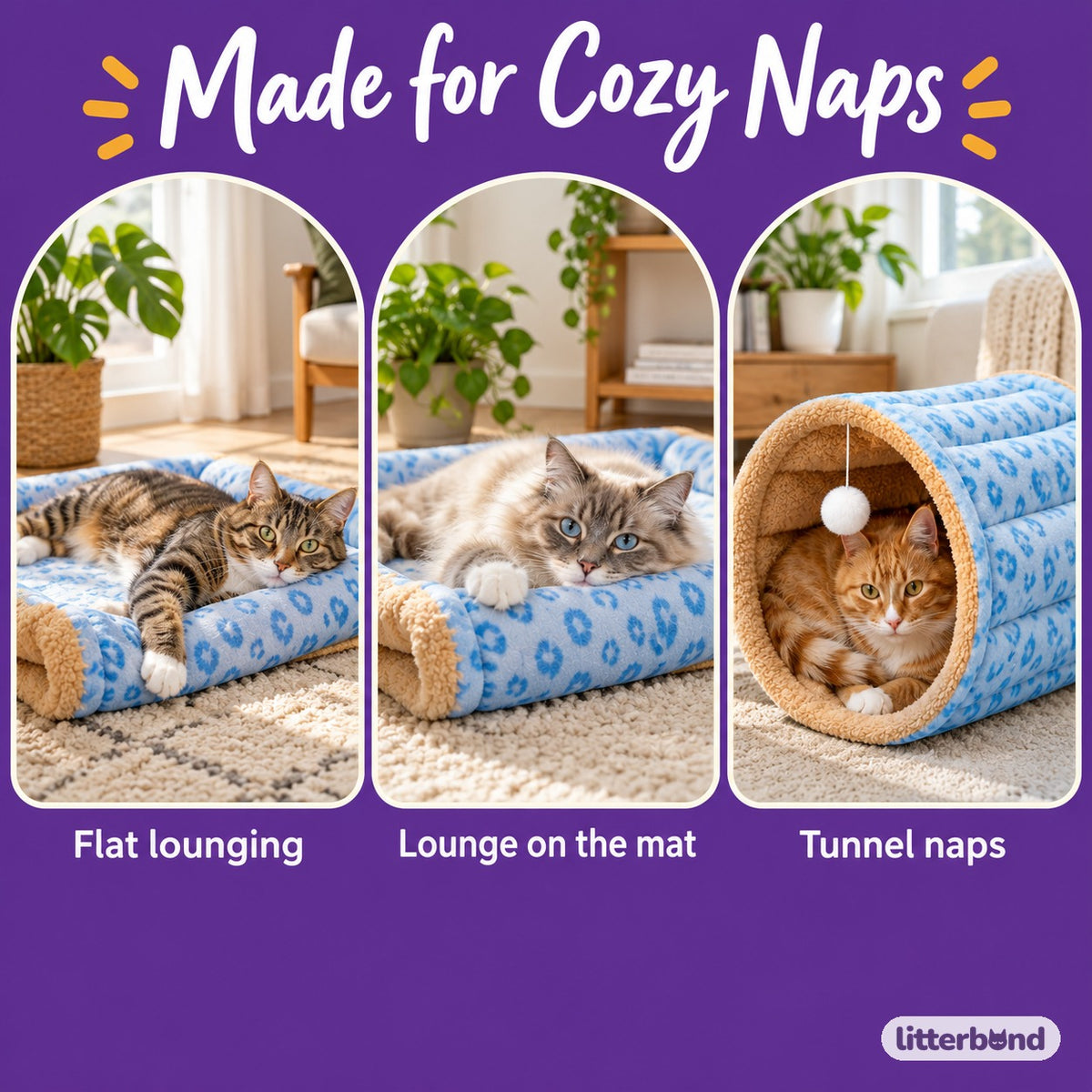 Convertible Tunnel Mat Bed for Napping - cozy at home