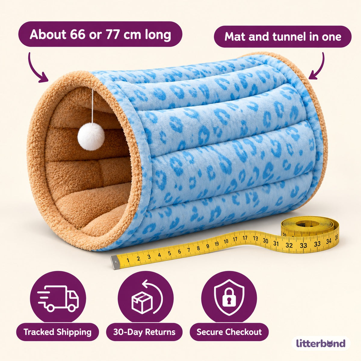 Convertible Tunnel Mat Bed for Napping - size and details