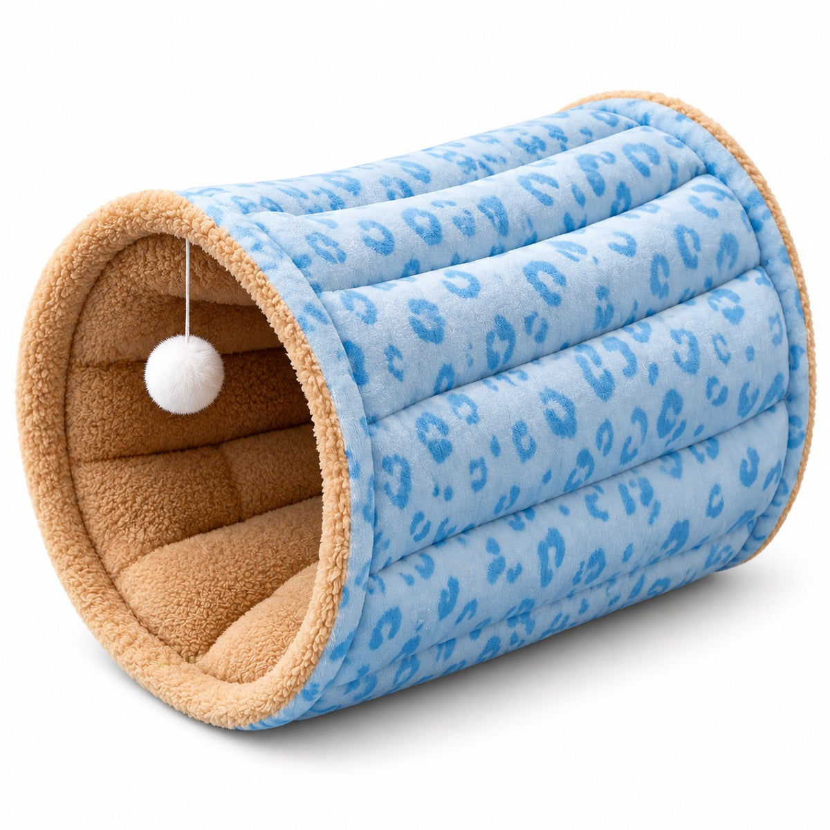 Convertible Tunnel Mat Bed for Napping - Blue Leopard Tunnel