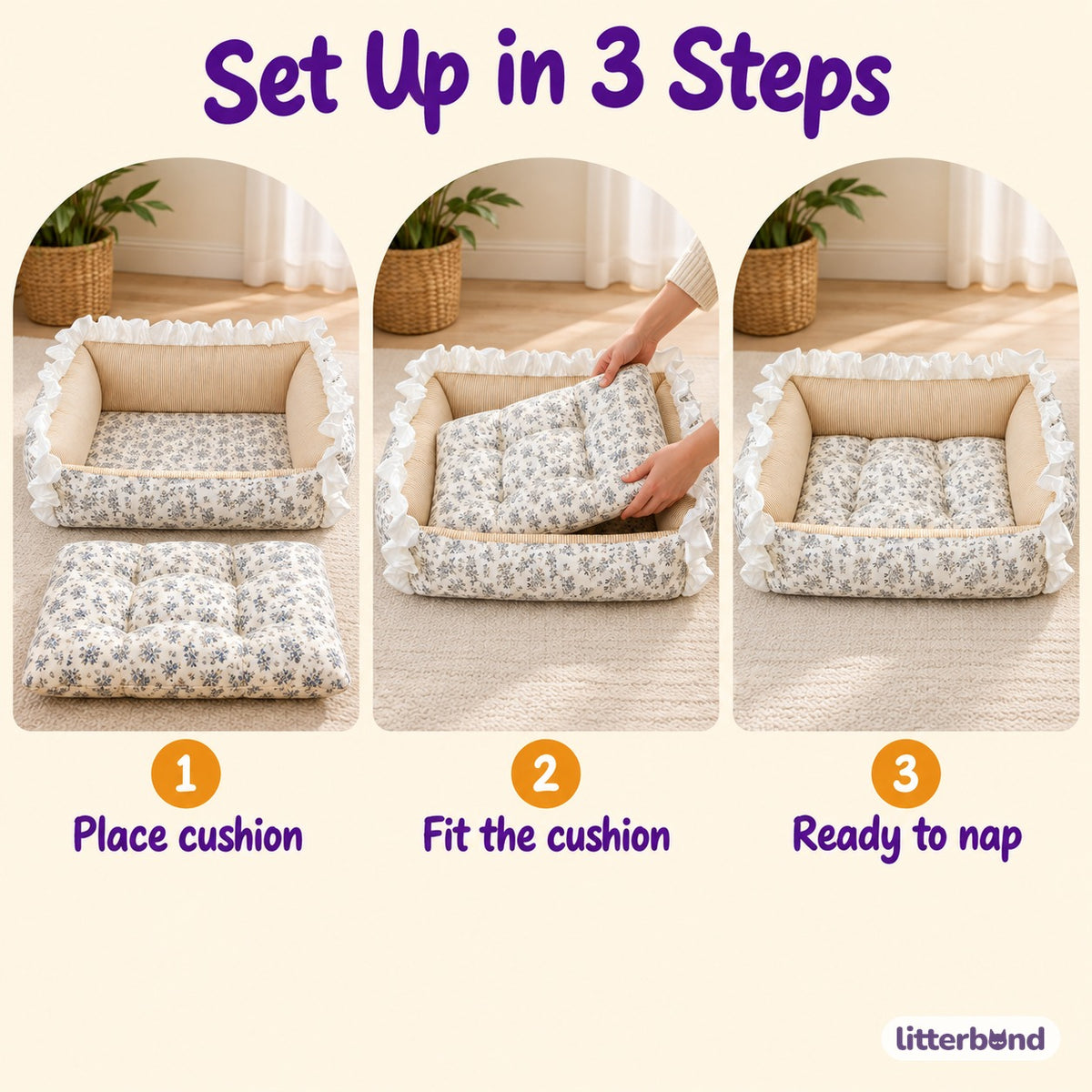Ruffled Bolster Nap Bed - how to use it