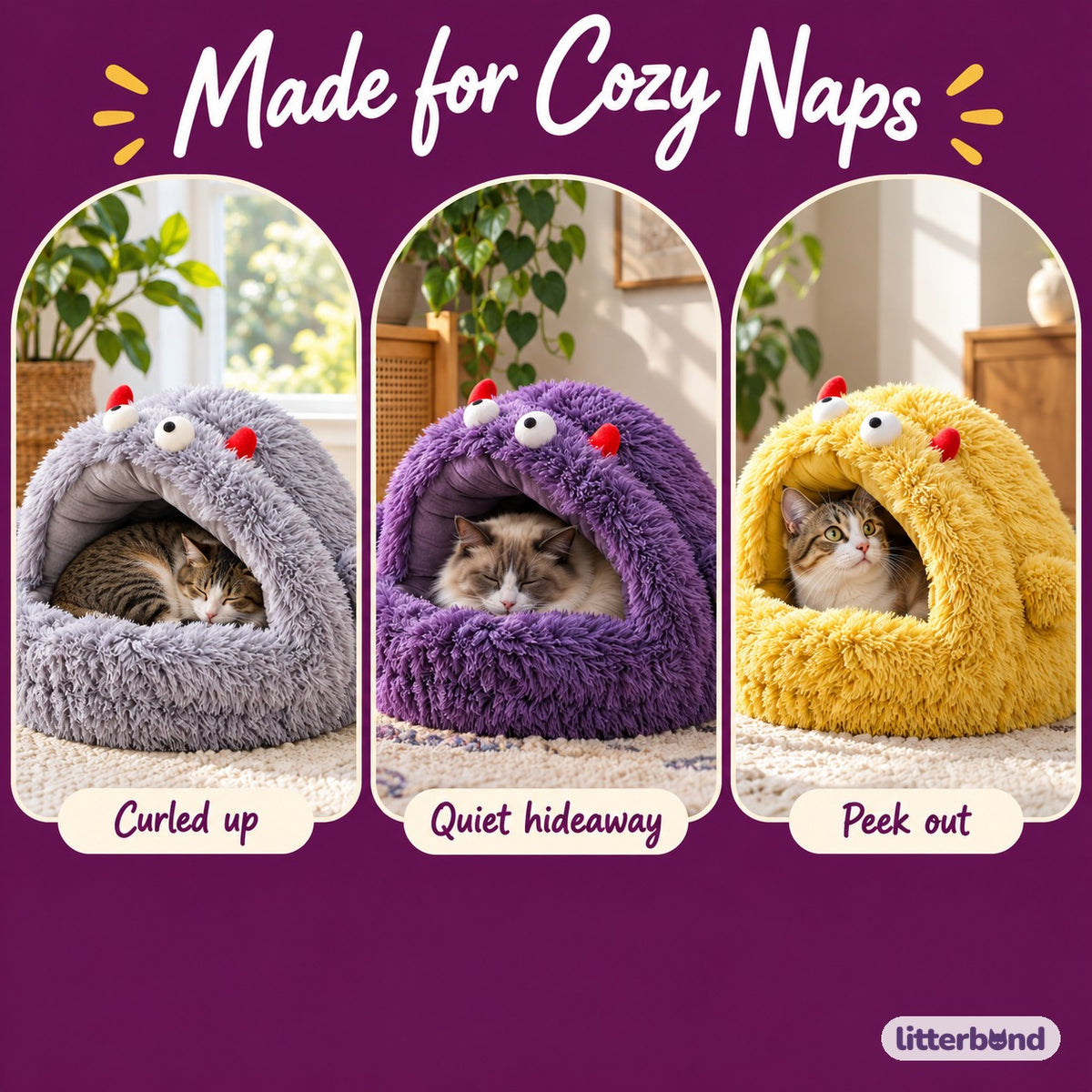 Shaggy Arched Nap Bed - cozy at home