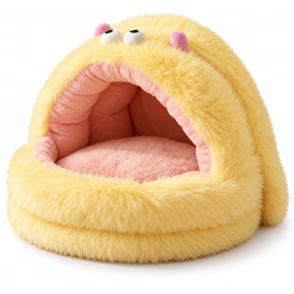 Shaggy Arched Nap Bed - Butter Yellow