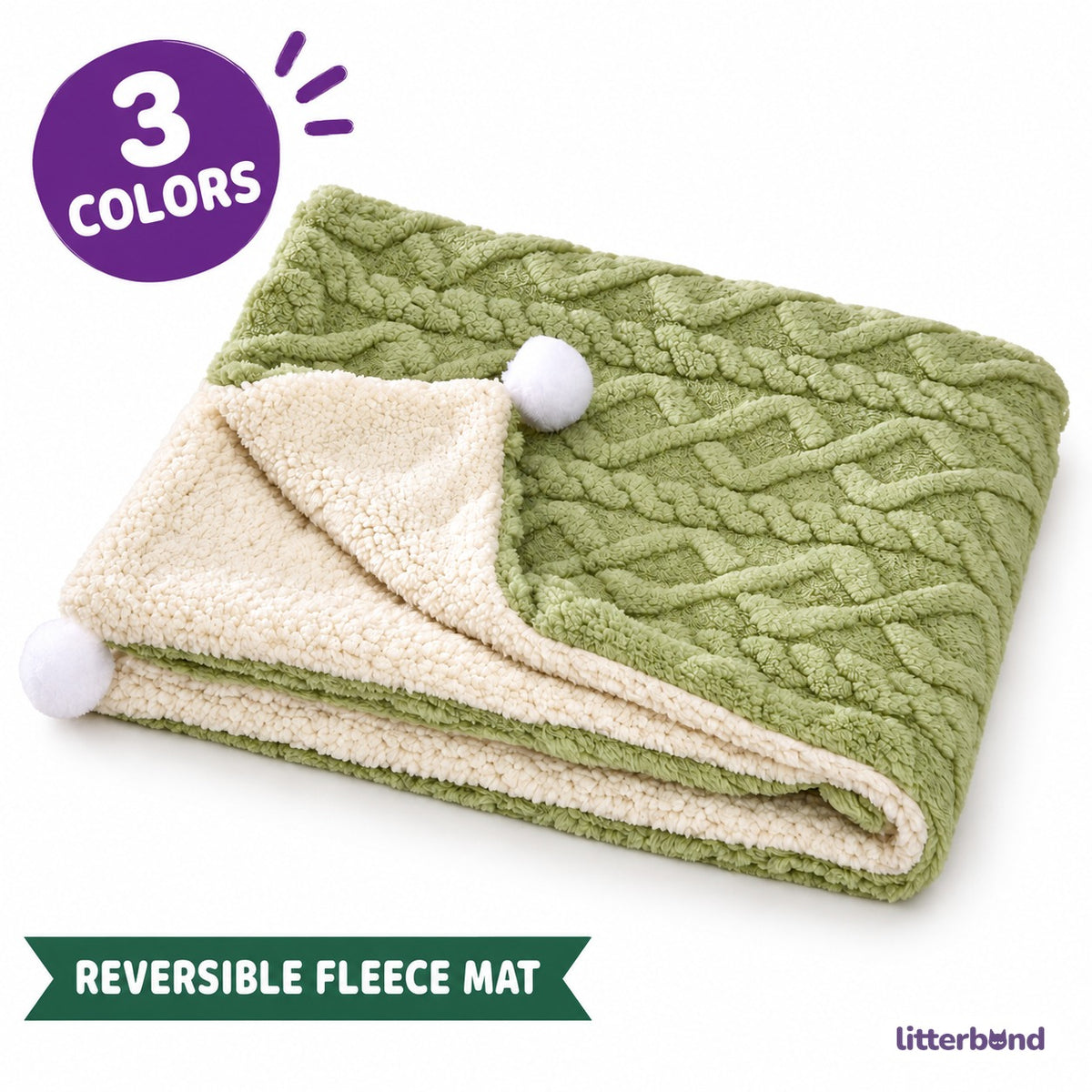 Reversible Quilted Fleece Cat Bed
