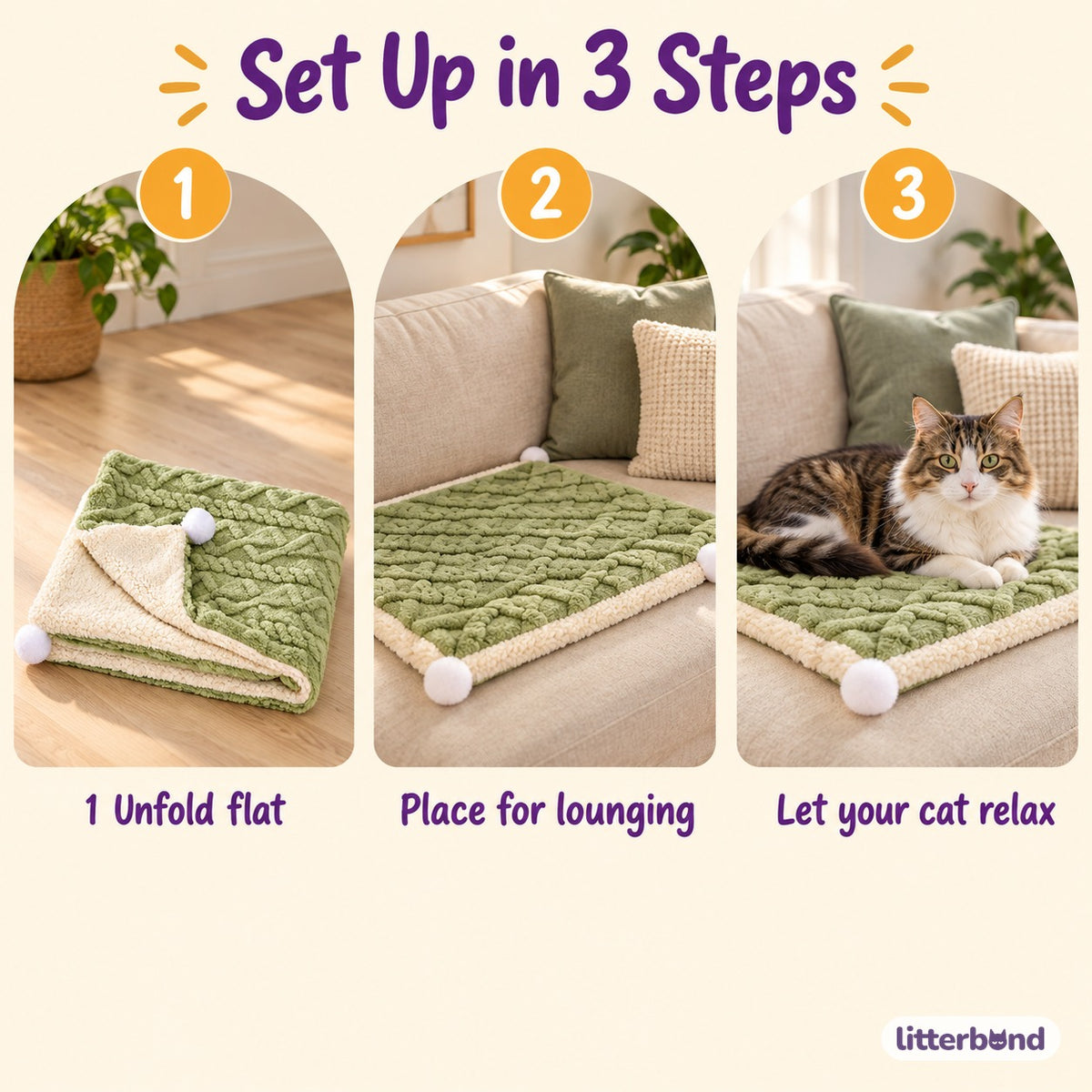 Reversible Quilted Fleece Cat Bed - how to use it