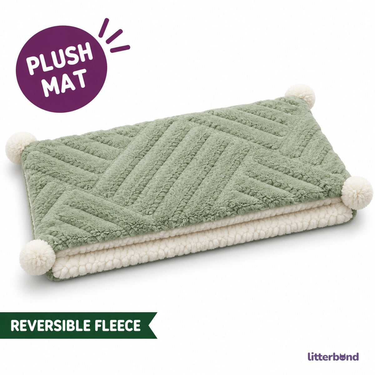 Reversible Plush Fleece Mat for Cat Naps