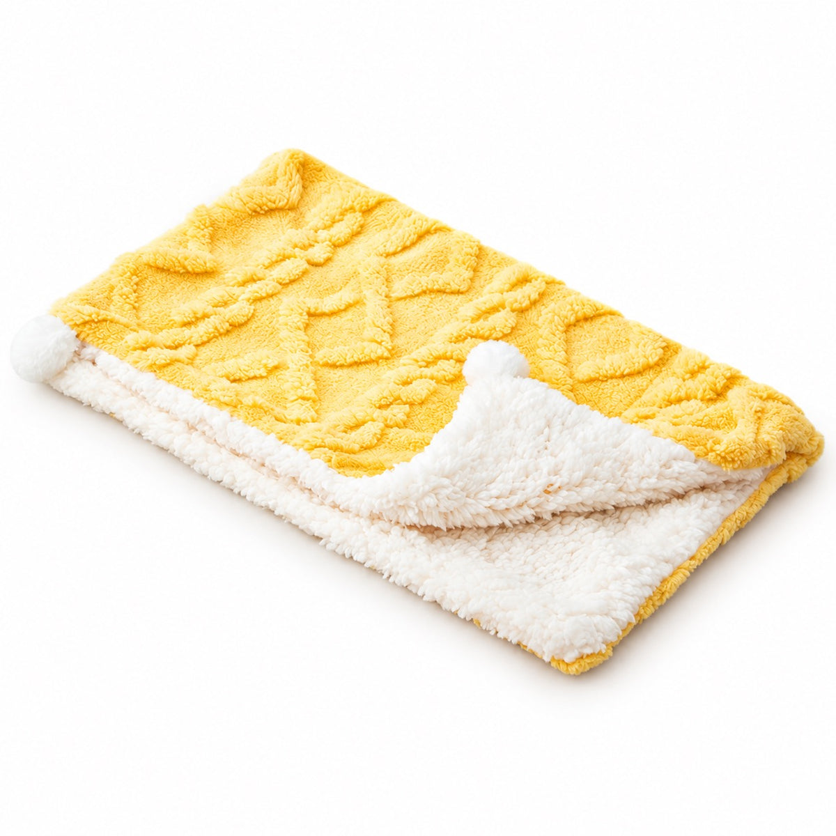 Reversible Plush Fleece Mat for Cat Naps - Lacquer Yellow