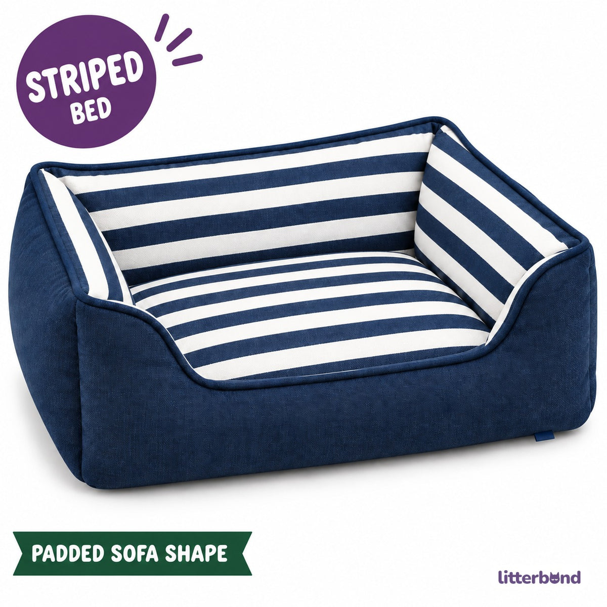 Navy Stripe Padded Lounger