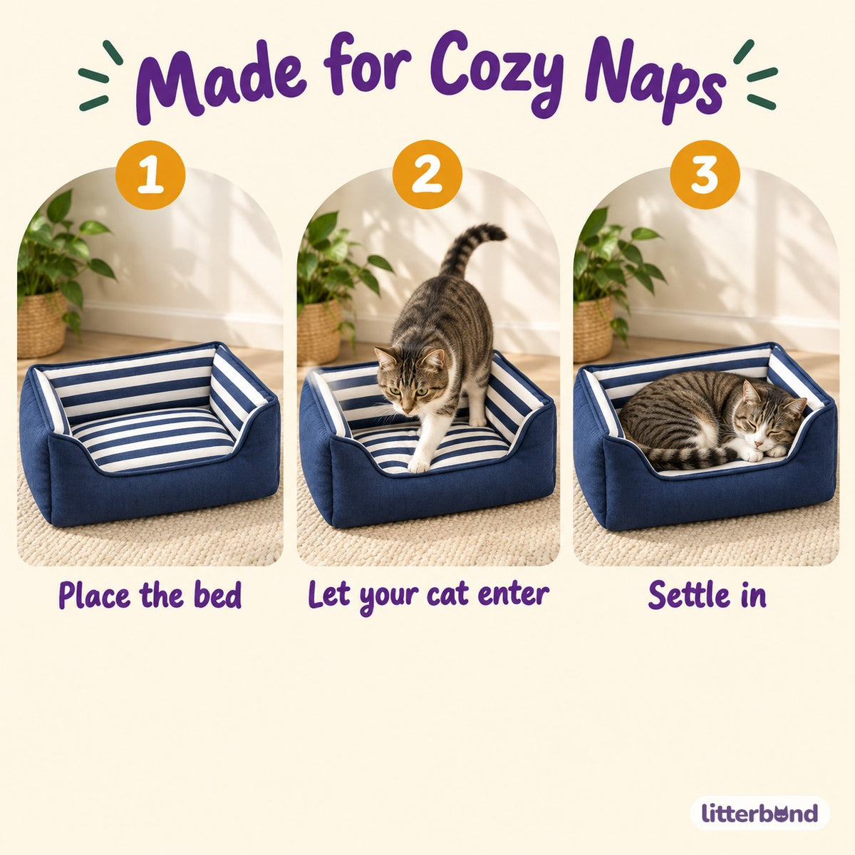 Navy Stripe Padded Lounger - how to use it