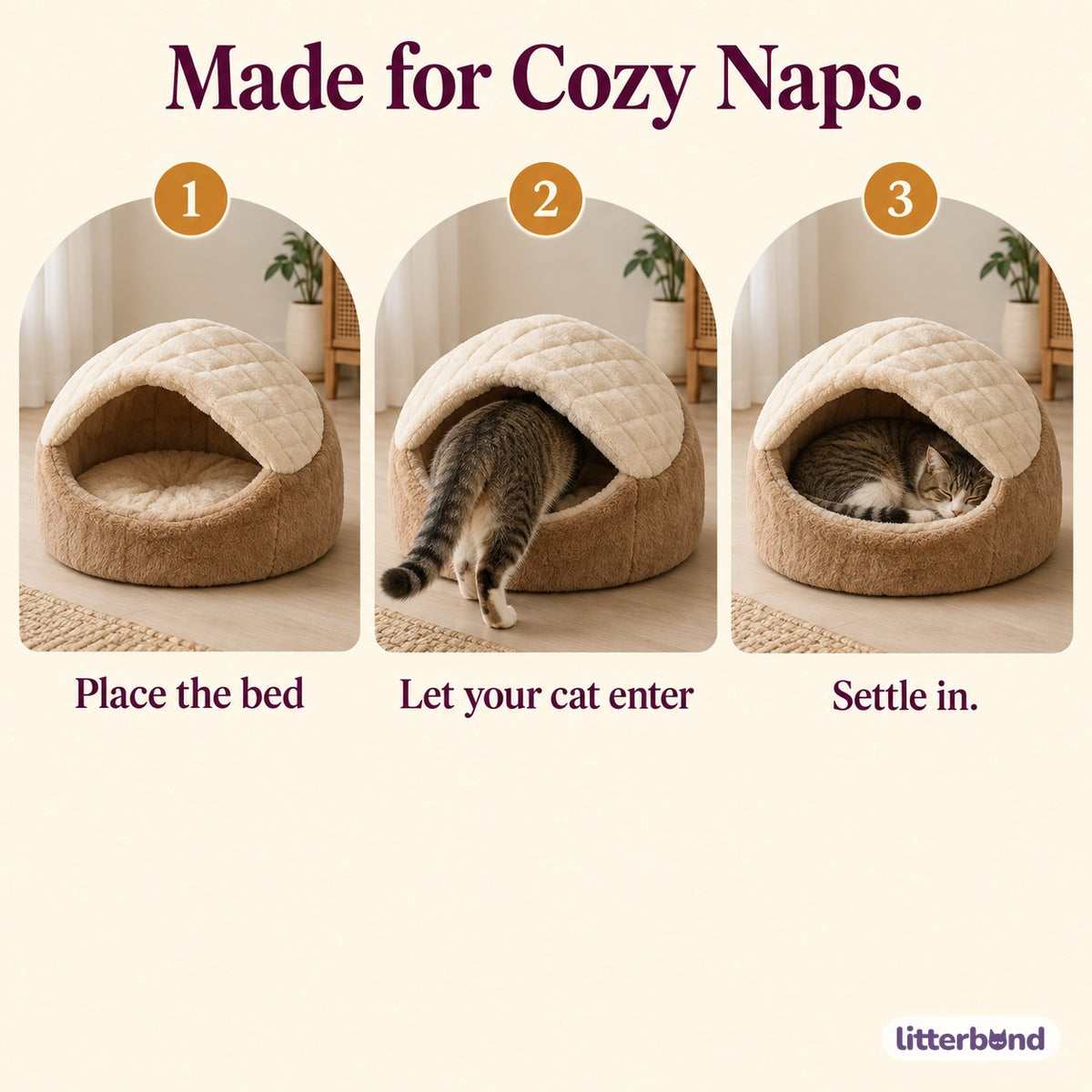 Plush Slipper Cave Bed - how to use it