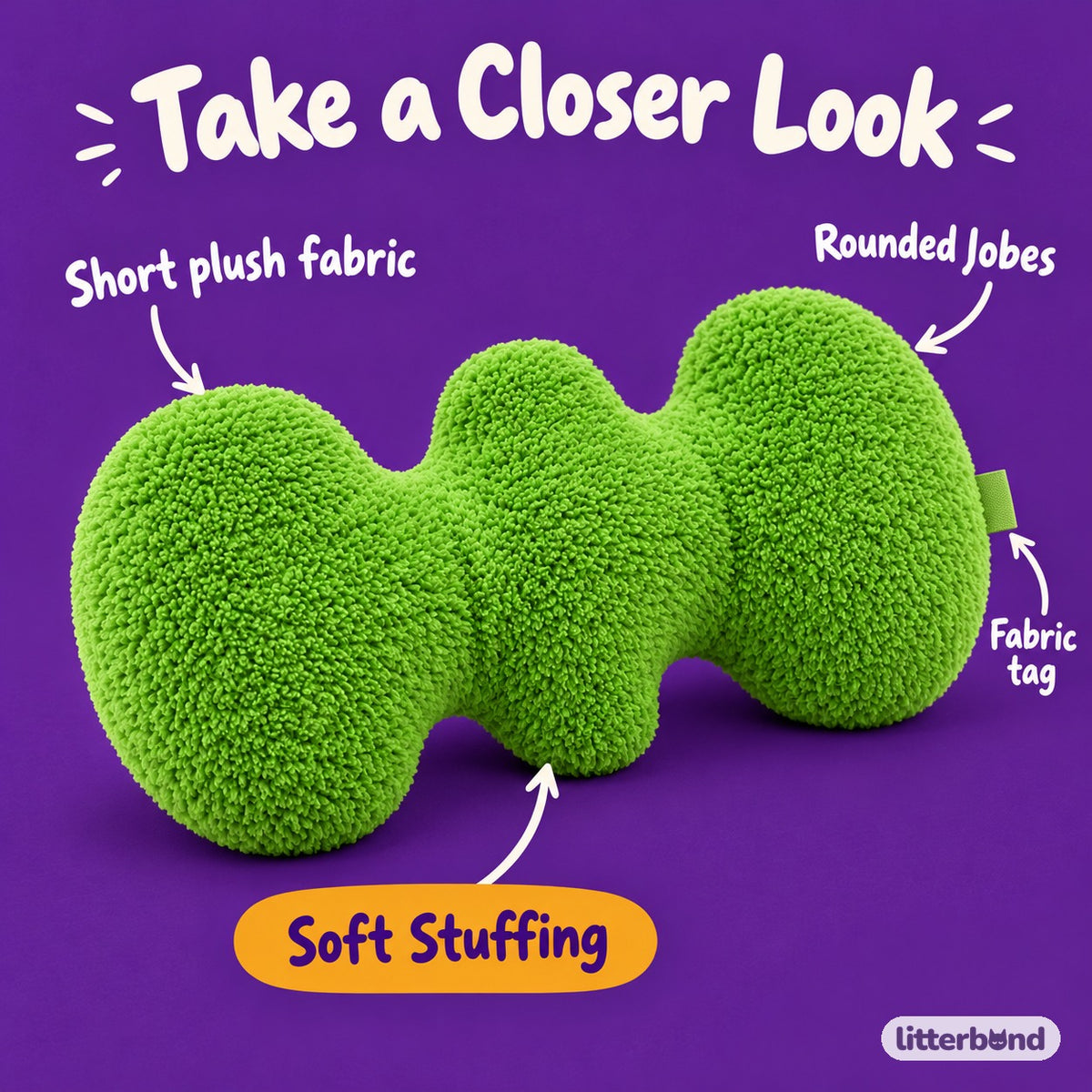 Bone Plush Pillow for Naps - close-up details