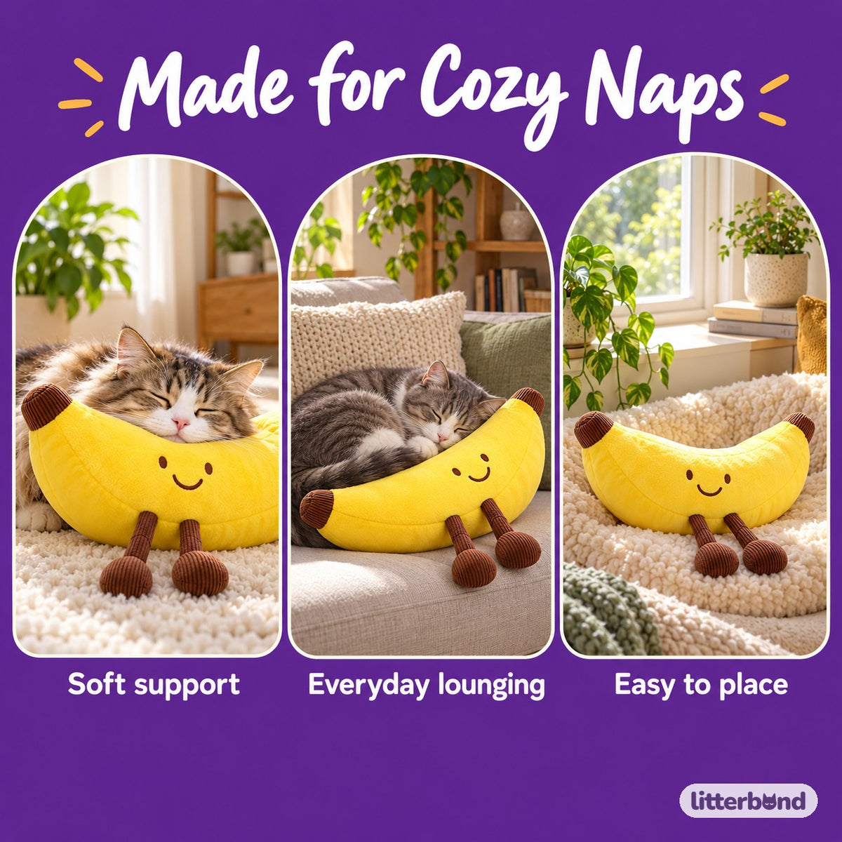 Banana Plush Nap Lounger - cozy at home