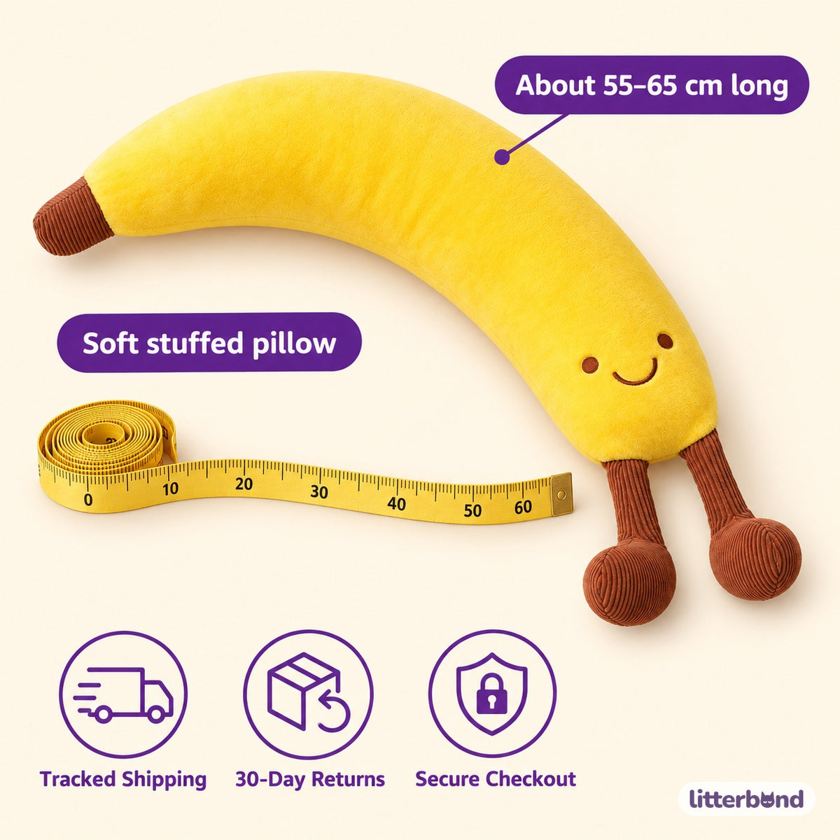 Banana Plush Nap Lounger - size and details