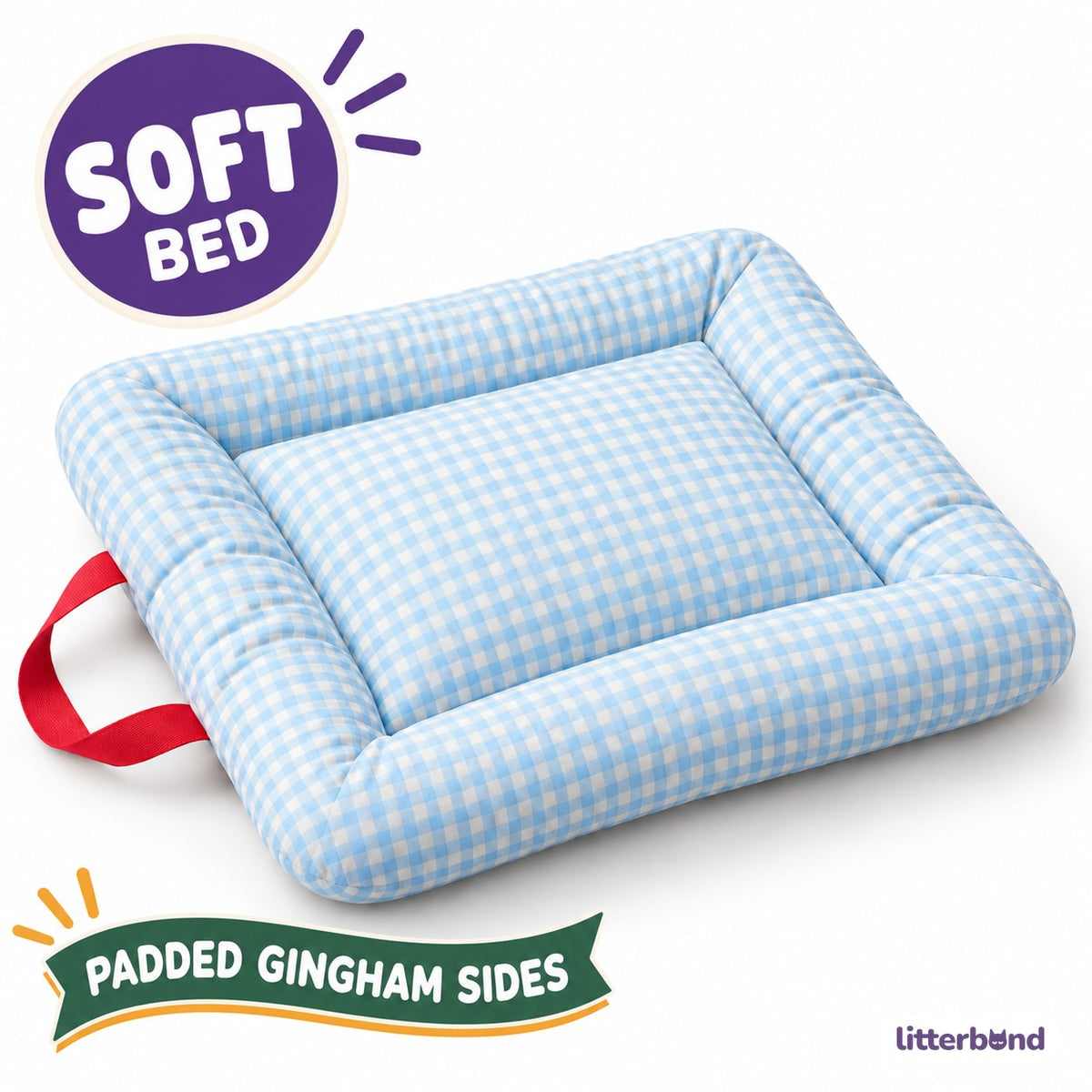 Gingham Sofa Bed for Cat Naps