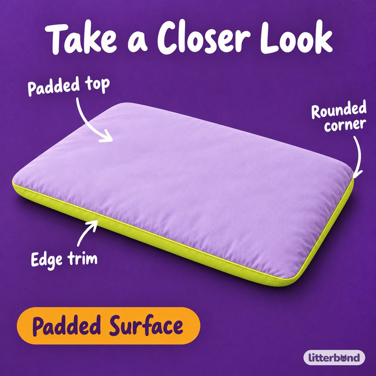 Splash-Resistant Cat Nap Mat - close-up details