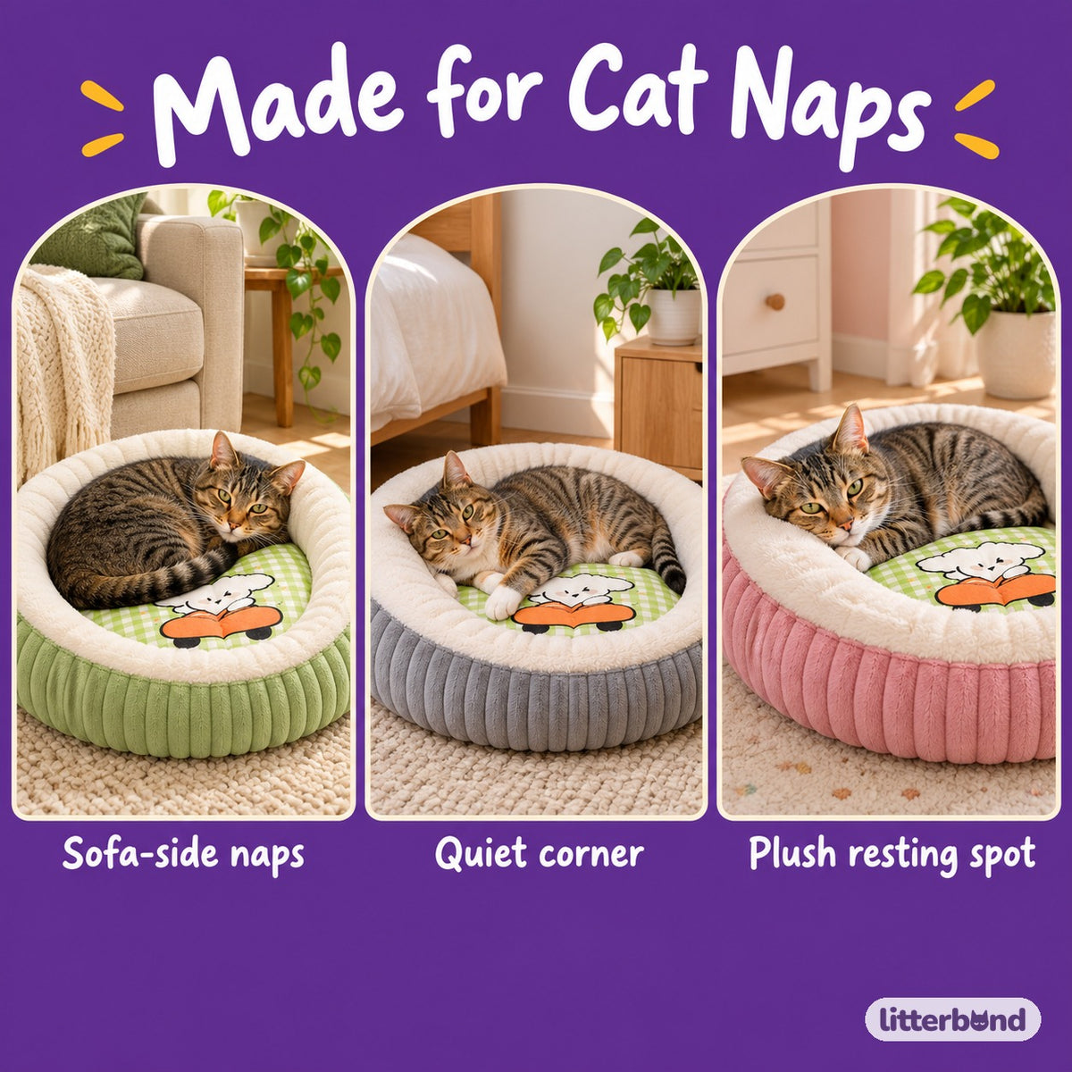Puppy Print Bed for Naps - cozy at home