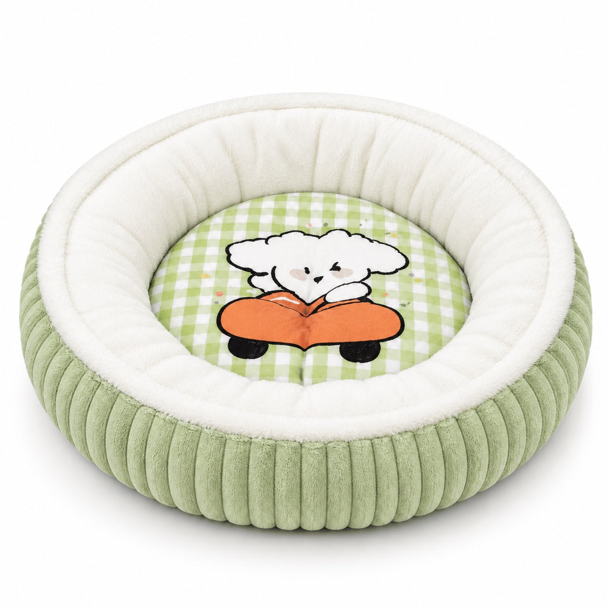 Puppy Print Bed for Naps - Sage Skateboard