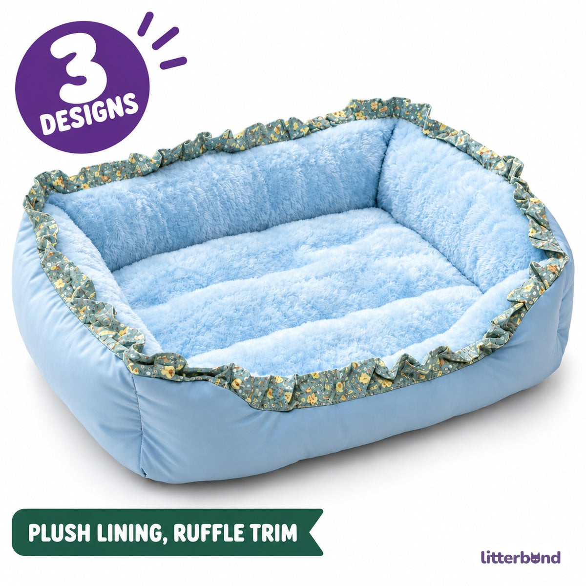 Ruffle Trim Plush Bed for Naps