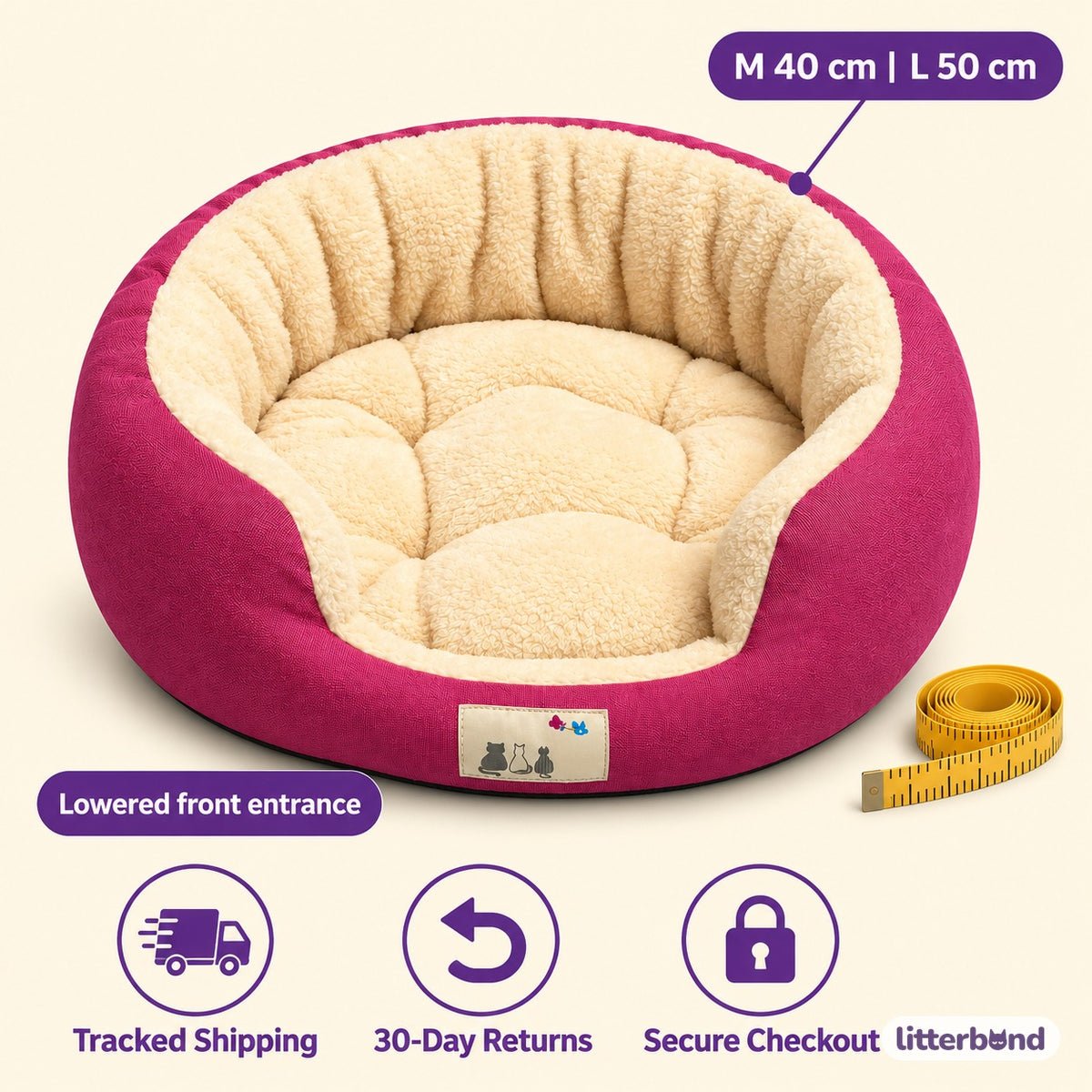 Jewel Plush Nest Bed for Naps - size and details