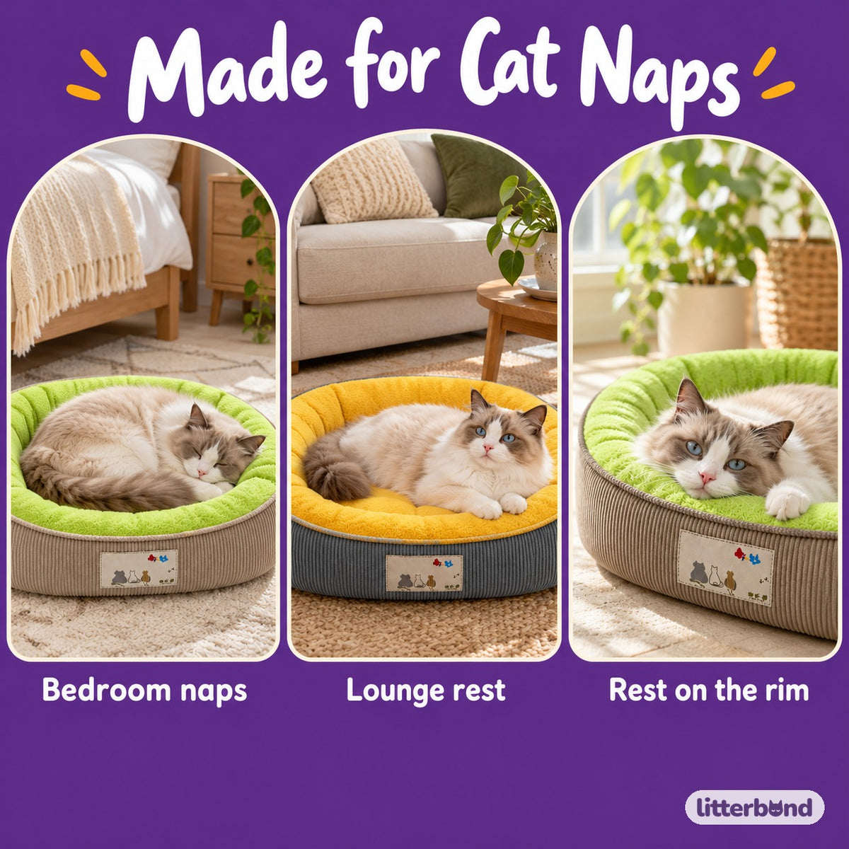 Ribbed Rim Bed for Naps - cozy at home