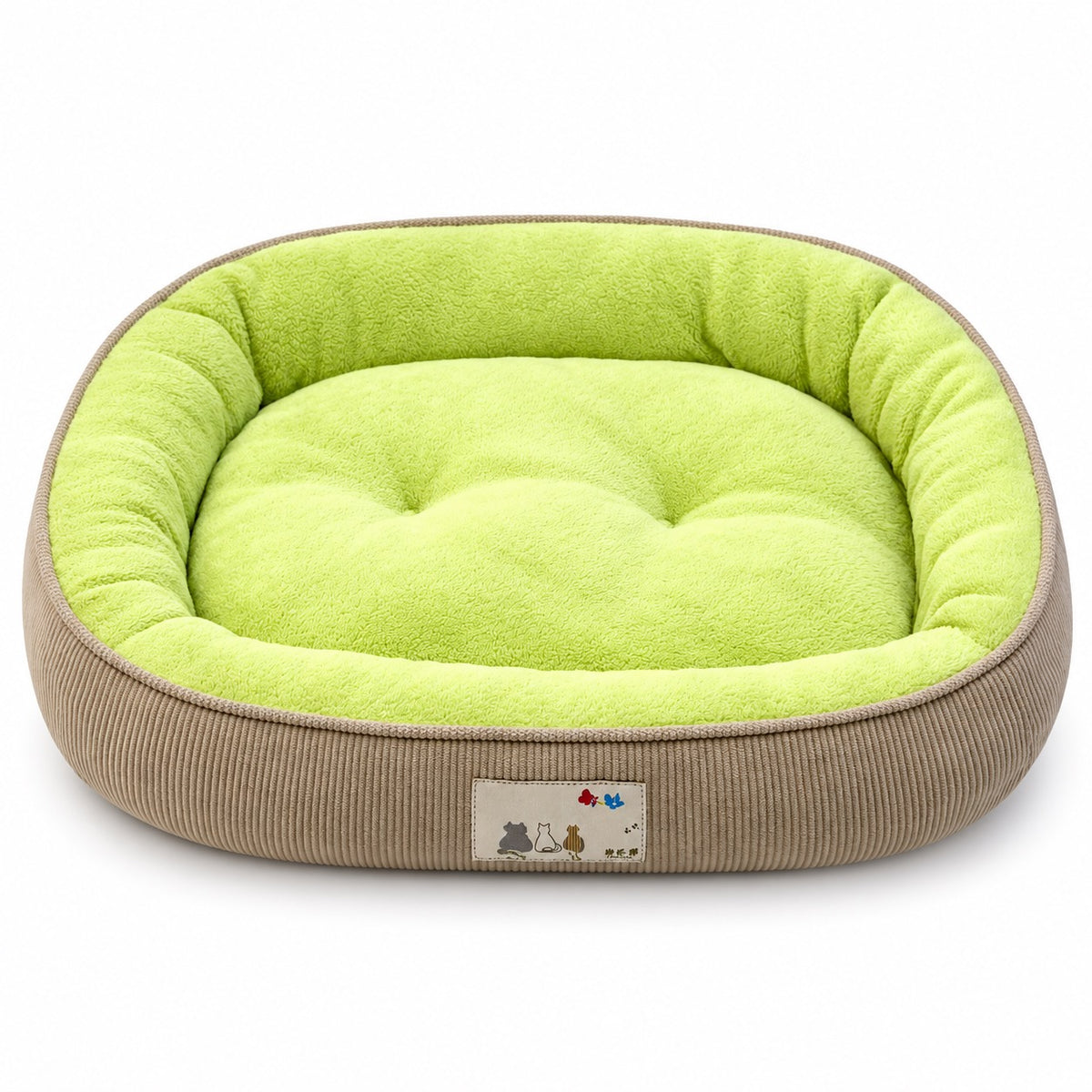 Ribbed Rim Bed for Naps - Lime Green