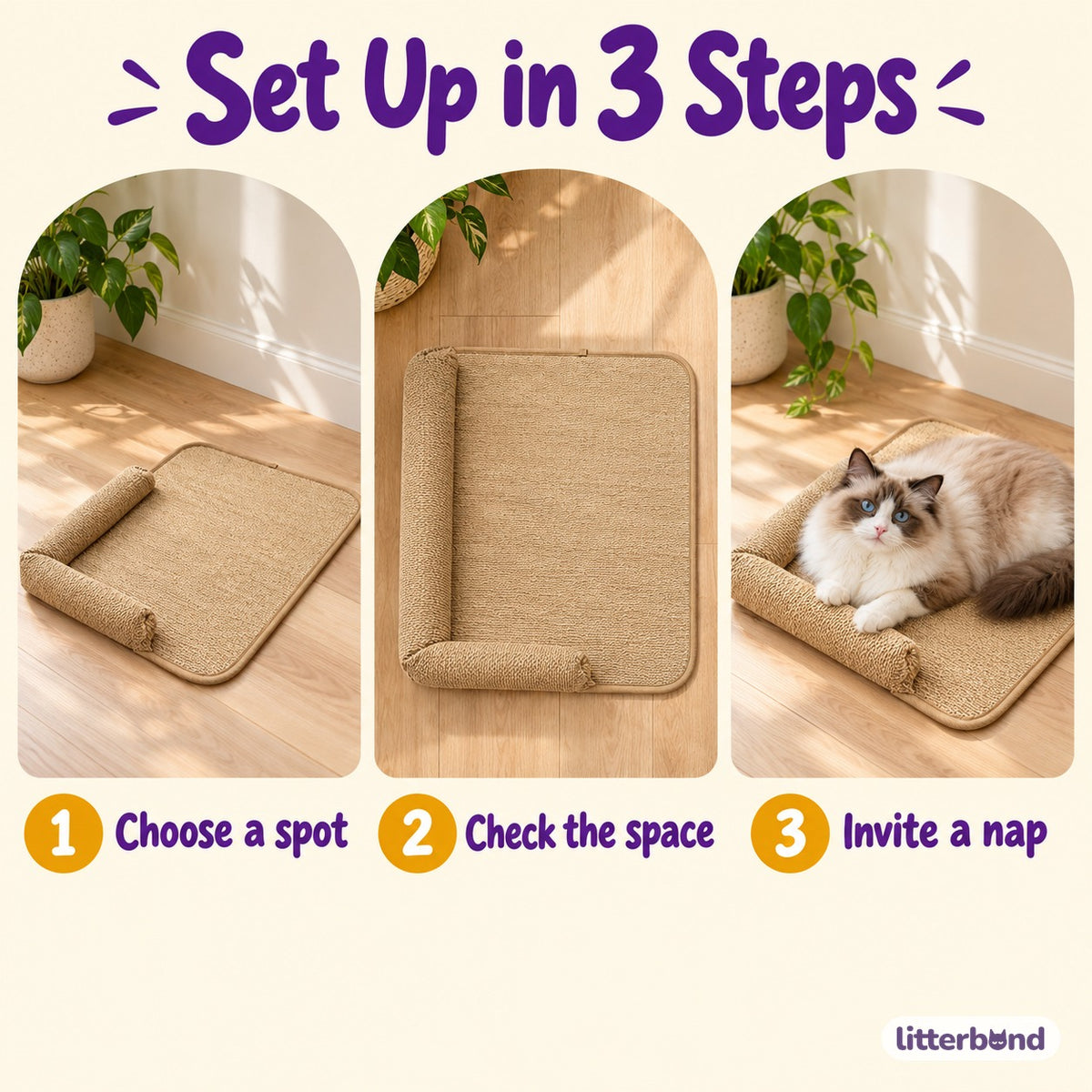 Tan Woven Bed for Naps - how to use it